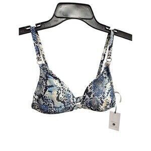 Resellers Box Of 8 Shade & Shore Women's Swim Tops M 8/10 Snake Print Jade Black